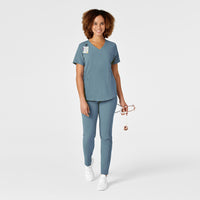 RENEW Women's V-Neck Scrub Top Elemental Blue full scrub set