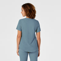 RENEW Women's V-Neck Scrub Top Elemental Blue back view