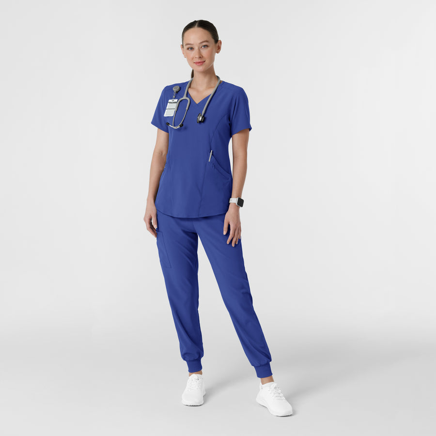 RENEW Women's V-Neck Scrub Top - Galaxy Blue scrub set