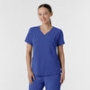 RENEW Women's V-Neck Scrub Top - Galaxy Blue front