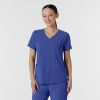 RENEW Women's V-Neck Scrub Top - Galaxy Blue front