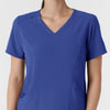 RENEW Women's V-Neck Scrub Top - Galaxy Blue neckline