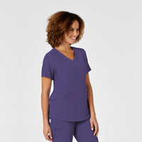 RENEW Women's V-Neck Scrub Top Grape side view