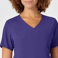 RENEW Women's V-Neck Scrub Top Grape front detail