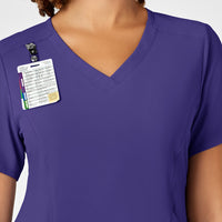 RENEW Women's V-Neck Scrub Top Grape side detail 1