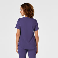 RENEW Women's V-Neck Scrub Top Grape back view