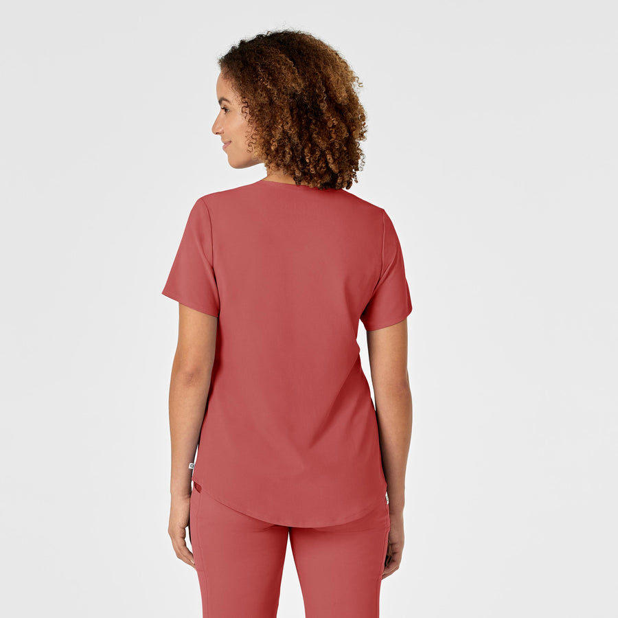 RENEW Women's V-Neck Scrub Top - Mineral Red back