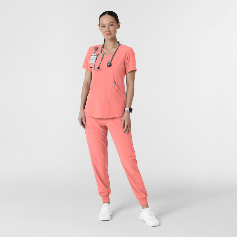 RENEW Women's V-Neck Scrub Top - Paradise Pink scrub set