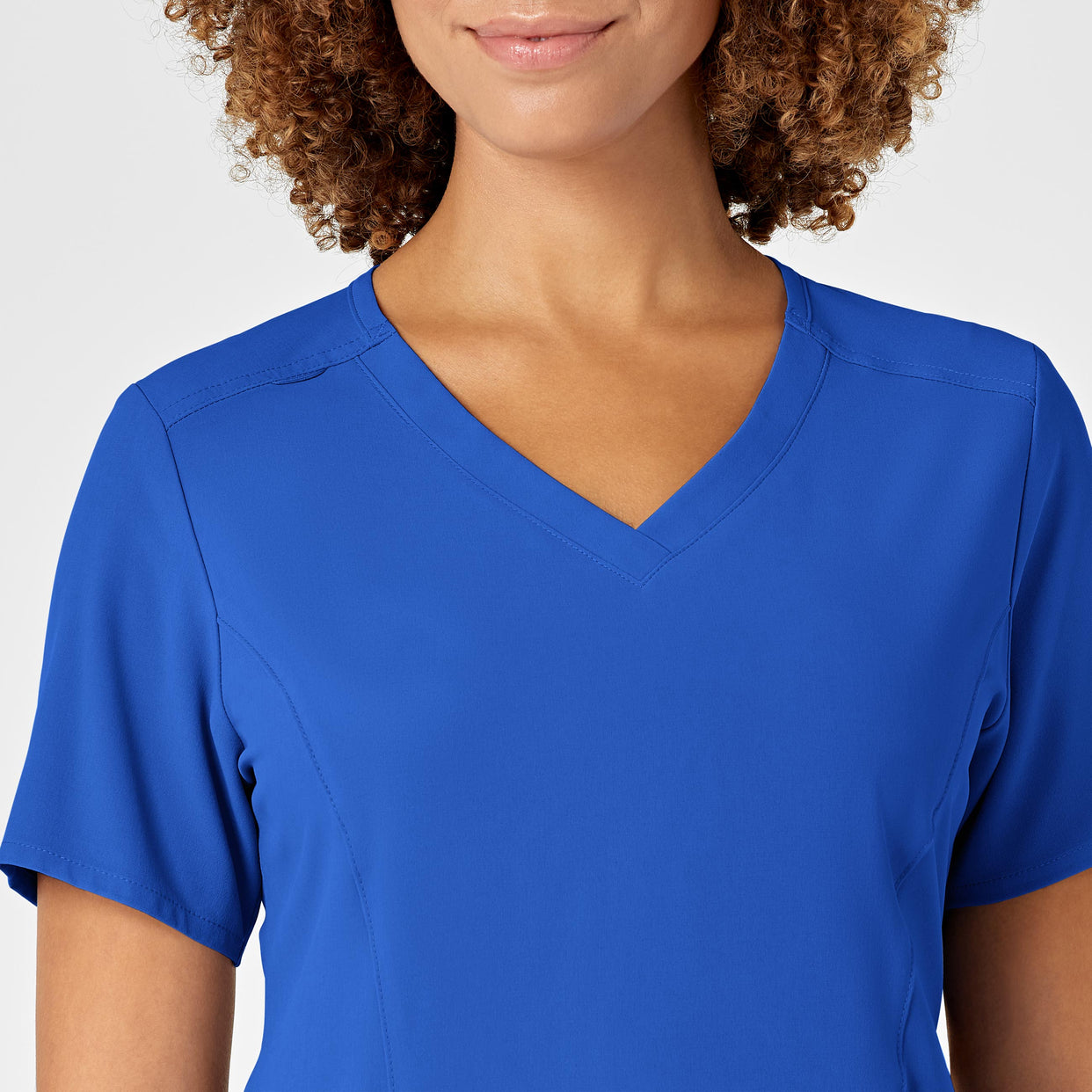 RENEW Women's V-Neck Scrub Top Royal front detail