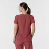 RENEW Women's V-Neck Scrub Top Ruby back view