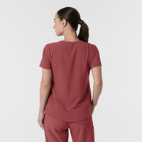 RENEW Women's V-Neck Scrub Top Ruby back view