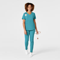 RENEW Women's V-Neck Scrub Top Teal Blue full scrub set