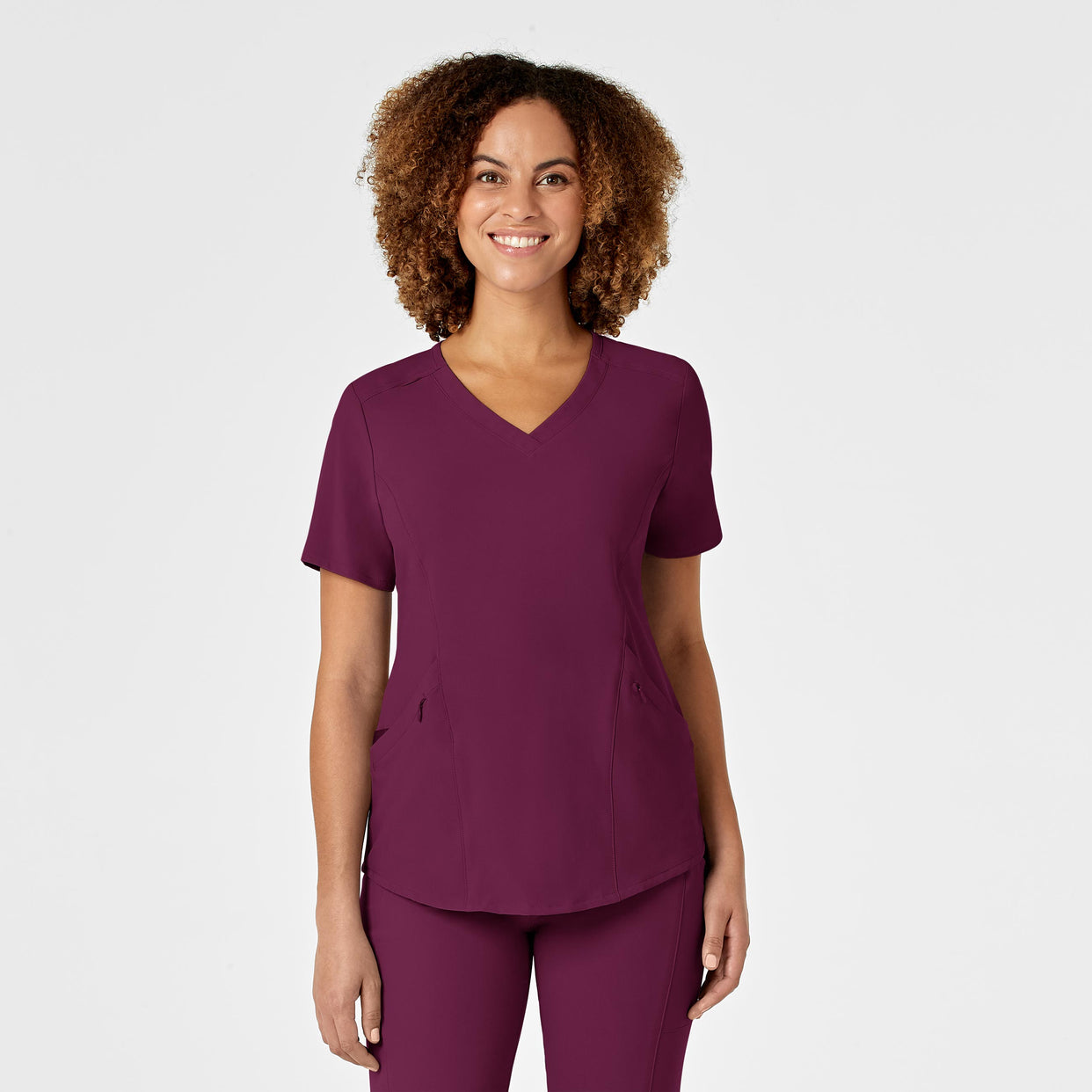 Wink RENEW Women's V-Neck Scrub Top Wine