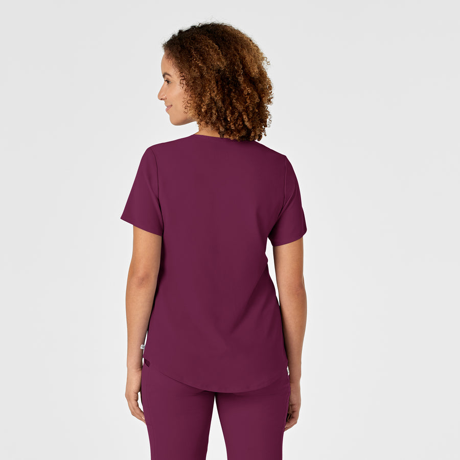 RENEW Women's V-Neck Scrub Top Wine back view