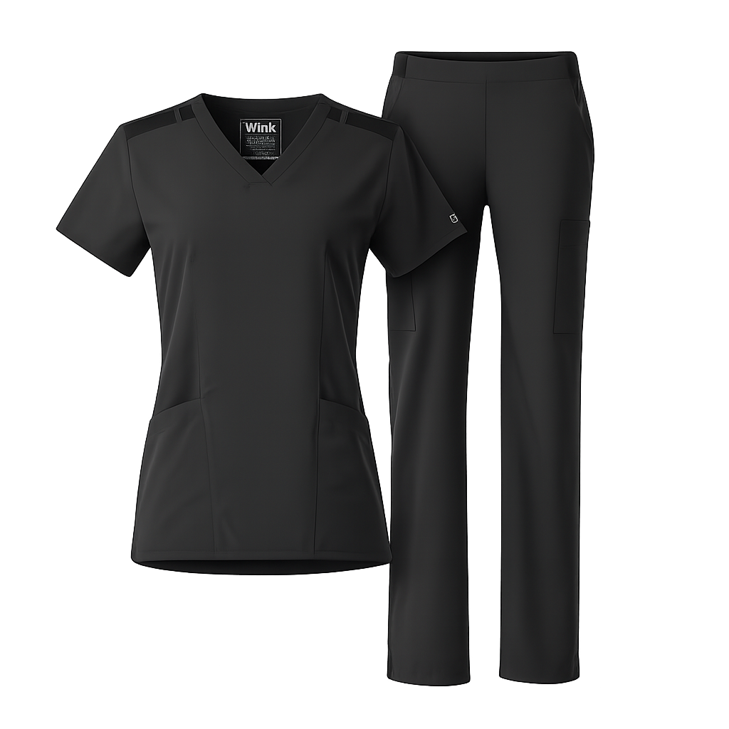 W123 Women's V-Neck and Cargo Pant Scrub Set