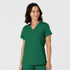 W123 Women's Flex-n-Reach Side Panel V-Neck Scrub Top Hunter