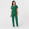 W123 Women's Flex-n-Reach Side Panel V-Neck Scrub Top Hunter full scrub set