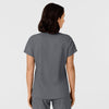 W123 Women's Flex-n-Reach Side Panel V-Neck Scrub Top Pewter back view