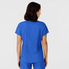 W123 Women's Flex-n-Reach Side Panel V-Neck Scrub Top Royal back view
