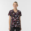 Women's V-Neck Print Scrub Top - Sugar Skull Fiesta - day of the dead scrubs