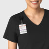 Boundless Women's Tuck-In Scrub Top Black front detail