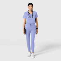Boundless Women's Tuck-In Scrub Top Ceil Blue full scrub set