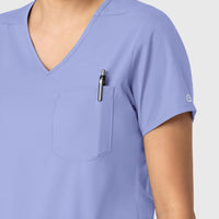 Boundless Women's Tuck-In Scrub Top Ceil Blue side detail 2