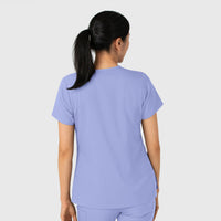 Boundless Women's Tuck-In Scrub Top Ceil Blue back view