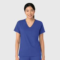 Boundless Women's Tuck-In Scrub Top Galaxy Blue