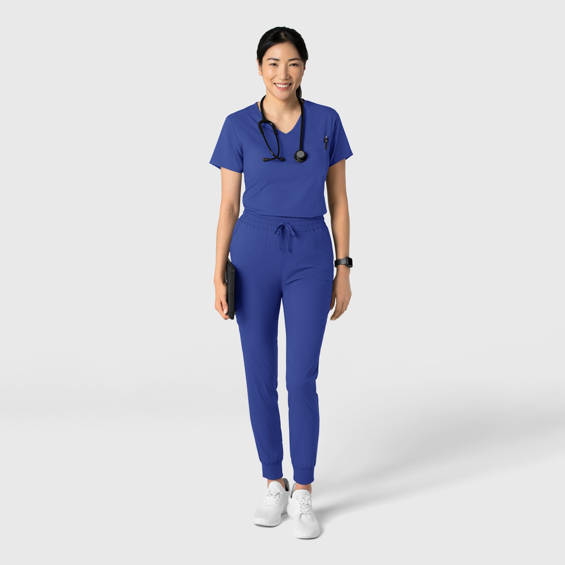 Boundless Women's Tuck-In Scrub Top Galaxy Blue full scrub set