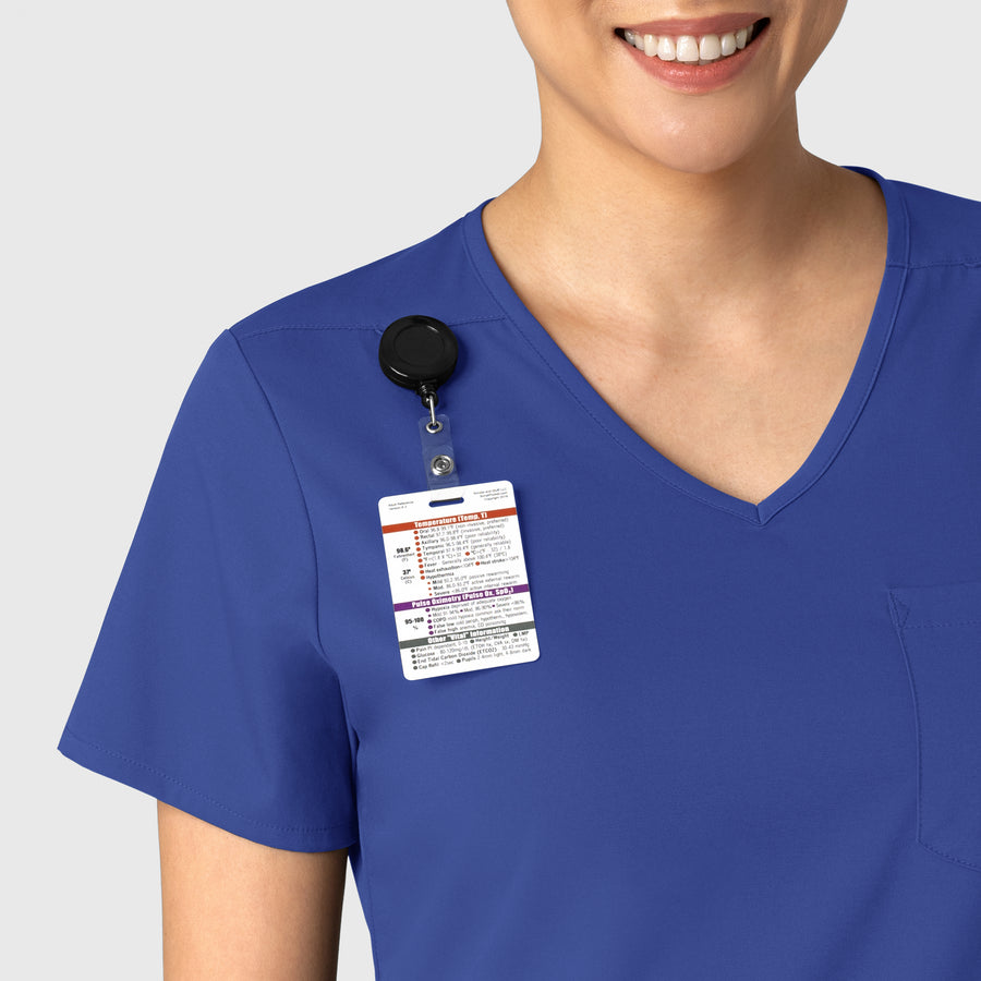 Boundless Women's Tuck-In Scrub Top Galaxy Blue front detail