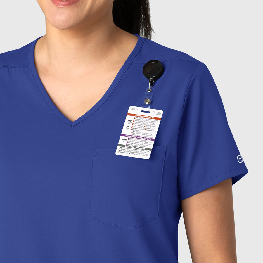 Boundless Women's Tuck-In Scrub Top Galaxy Blue side detail 1