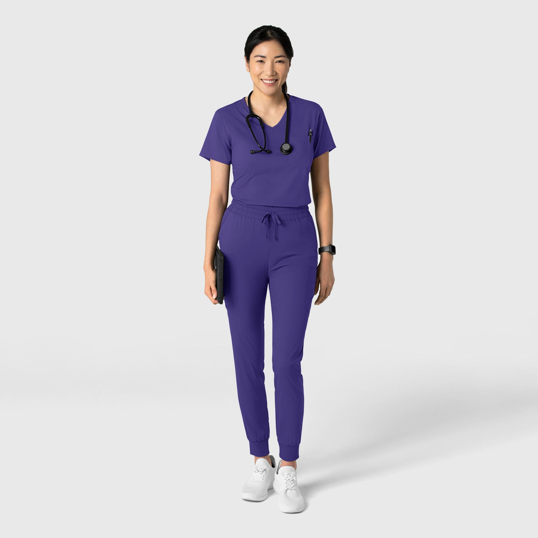 Boundless Women's Tuck-In Scrub Top Grape full scrub set