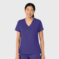 Boundless Women's Tuck-In Scrub Top Grape side view