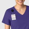 Boundless Women's Tuck-In Scrub Top Grape front detail