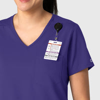Boundless Women's Tuck-In Scrub Top Grape side detail 1