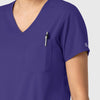 Boundless Women's Tuck-In Scrub Top Grape side detail 2