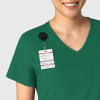 Boundless Women's Tuck-In Scrub Top Hunter front detail