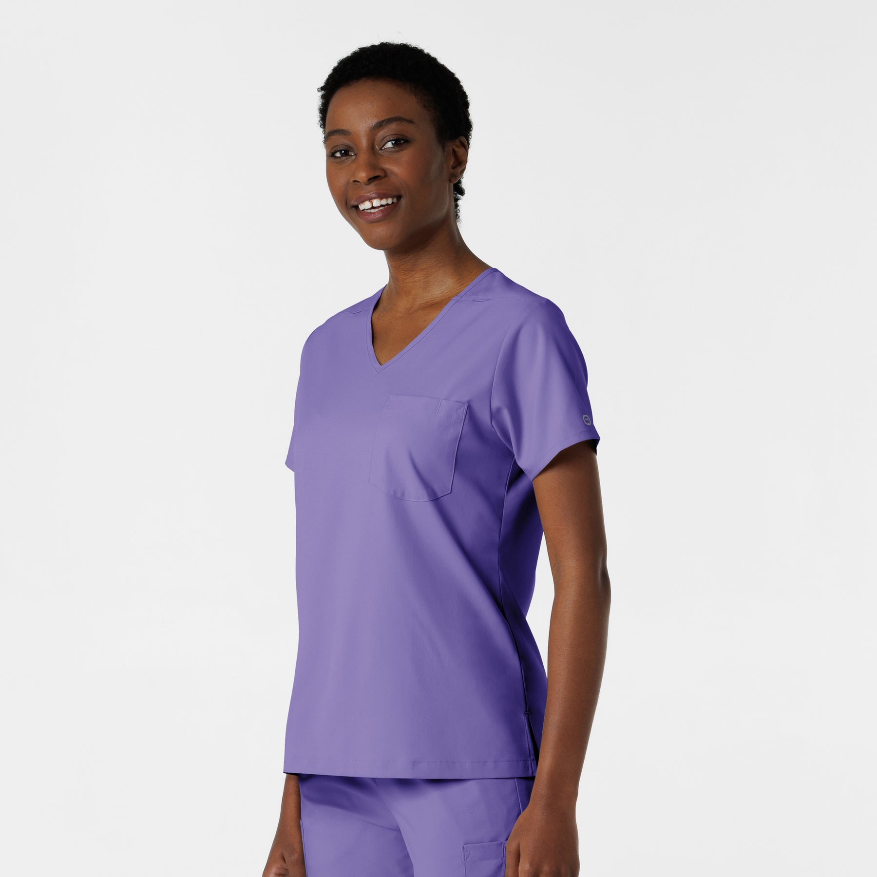Boundless Women's Tuck-In Scrub Top Iris Purple side view