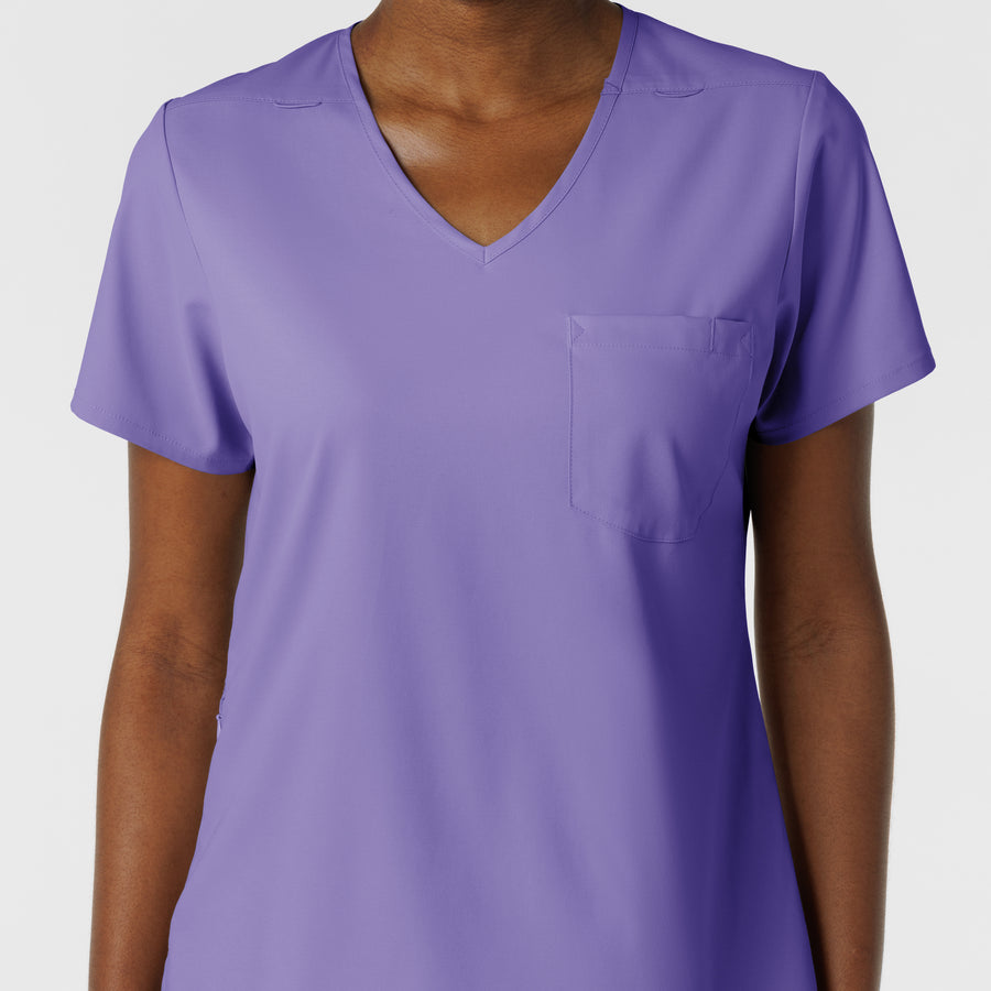 Boundless Women's Tuck-In Scrub Top Iris Purple front detail