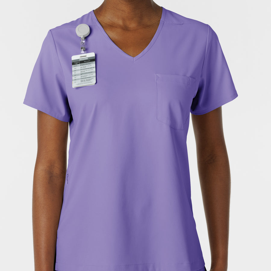 Boundless Women's Tuck-In Scrub Top Iris Purple side detail 1