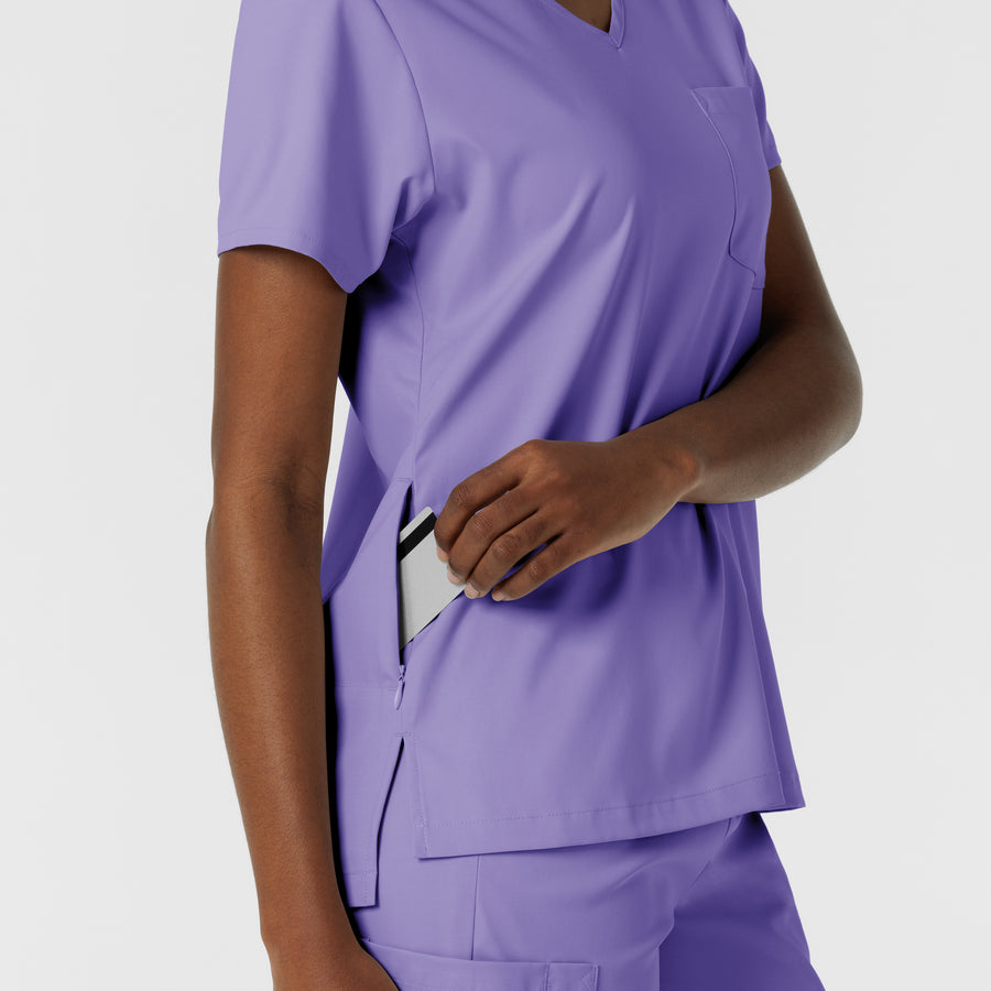 Boundless Women's Tuck-In Scrub Top Iris Purple back detail
