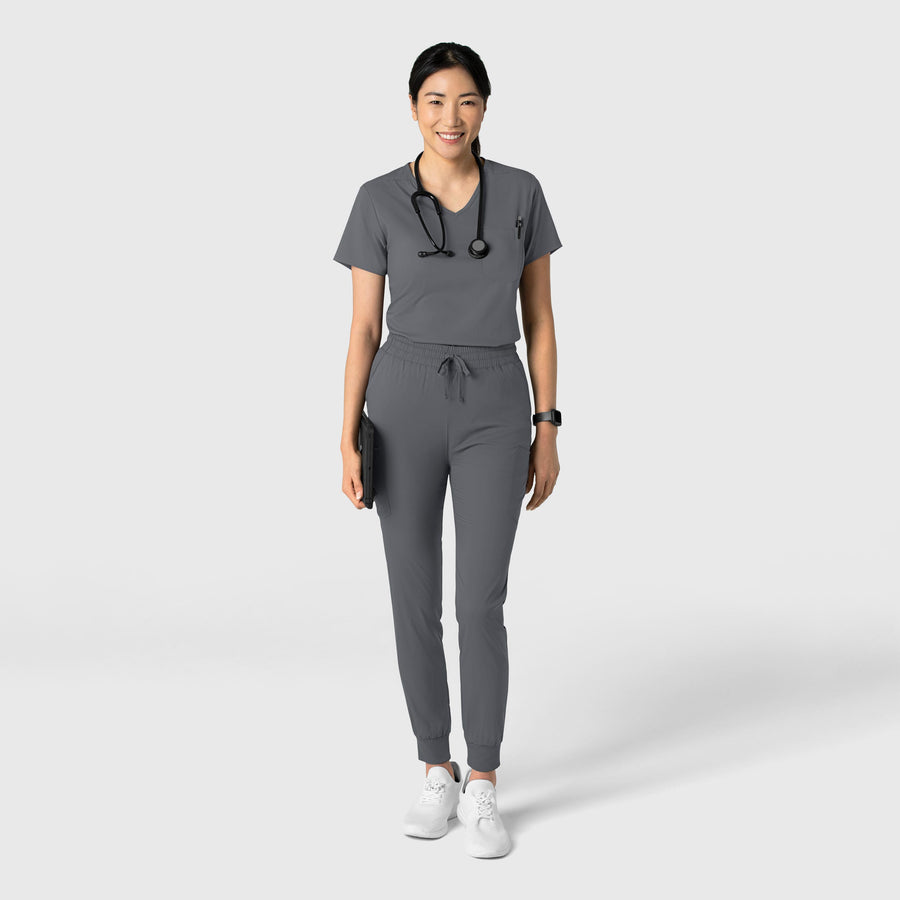 Boundless Women's Tuck-In Scrub Top Pewter full scrub set
