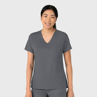 Boundless Women's Tuck-In Scrub Top Pewter side view