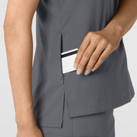 Boundless Women's Tuck-In Scrub Top - Pewter card pocket