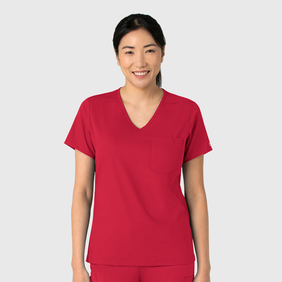 Boundless Women's Tuck-In Scrub Top Red