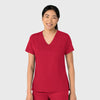 Boundless Women's Tuck-In Scrub Top Red side view