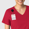 Boundless Women's Tuck-In Scrub Top Red front detail