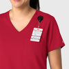 Boundless Women's Tuck-In Scrub Top Red side detail 1
