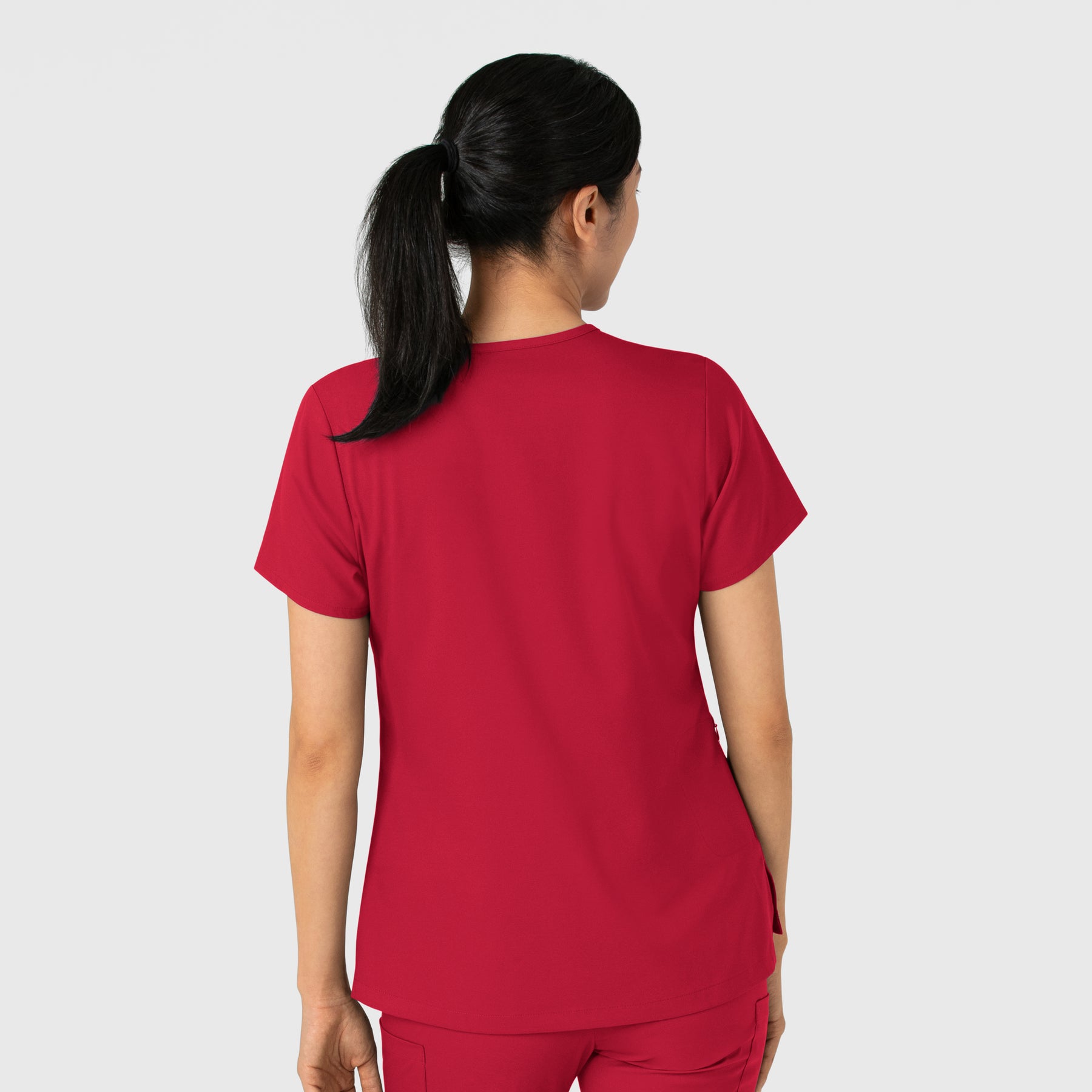 Boundless Women's Tuck-In Scrub Top Red back view